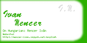 ivan mencer business card