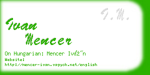 ivan mencer business card